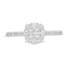 Thumbnail Image 4 of 3/8 CT. T.W. Princess-Cut Quad Diamond Frame Engagement Ring in 10K White Gold