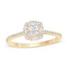 Thumbnail Image 0 of 3/8 CT. T.W. Princess-Cut Quad Diamond Frame Engagement Ring in 10K Gold