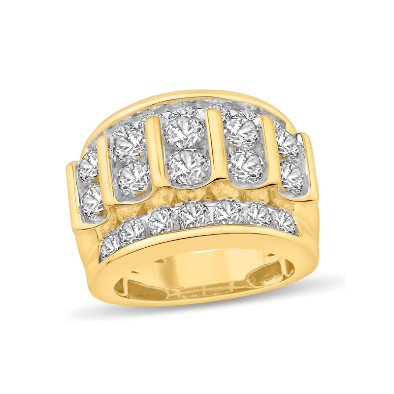 Men's 4.94 CT. T.W. Diamond Multi-Row Column Ring in 10K Gold