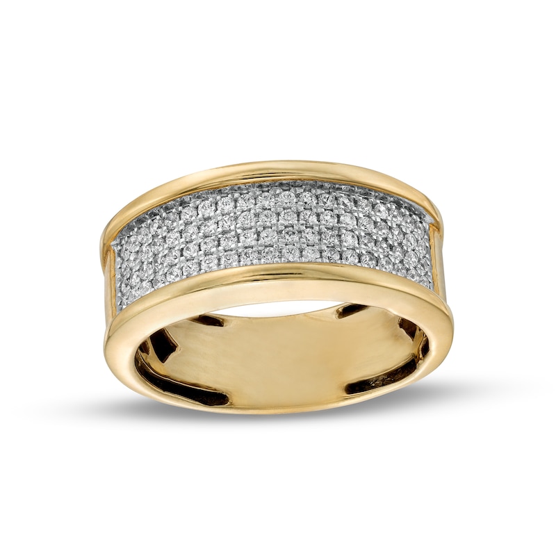 Main Image 1 of 3/4 CT. T.W. Diamond Multi-Row Band in 10K Gold