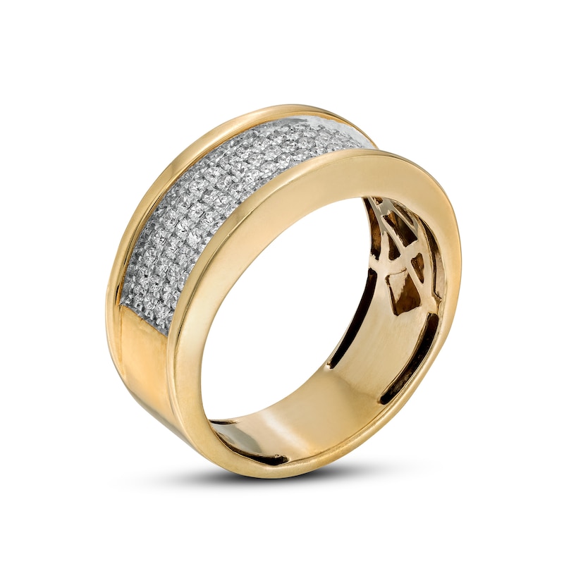 Main Image 3 of 3/4 CT. T.W. Diamond Multi-Row Band in 10K Gold