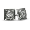 Thumbnail Image 1 of Men's 1/8 CT. T.W. Composite Diamond Square Stud Earrings in Sterling Silver with Black Rhodium