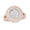 Thumbnail Image 0 of 1 CT. T.W. Composite Diamond Layered Frame Ring in 10K Rose Gold