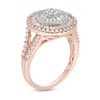 Thumbnail Image 1 of 1 CT. T.W. Composite Diamond Layered Frame Ring in 10K Rose Gold