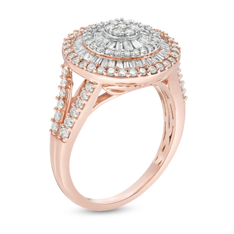 1 CT. T.W. Composite Diamond Layered Frame Ring in 10K Rose Gold