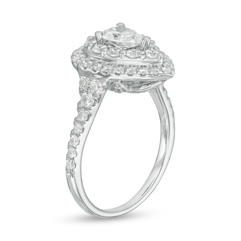 Love's Destiny by Zales 1-3/4 CT. T.W. Certified Pear-Shaped Diamond Frame Engagement Ring in 14K White Gold (I/SI2)