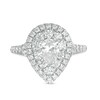 Thumbnail Image 4 of Love's Destiny by Zales 1-3/4 CT. T.W. Certified Pear-Shaped Diamond Frame Engagement Ring in 14K White Gold (I/SI2)