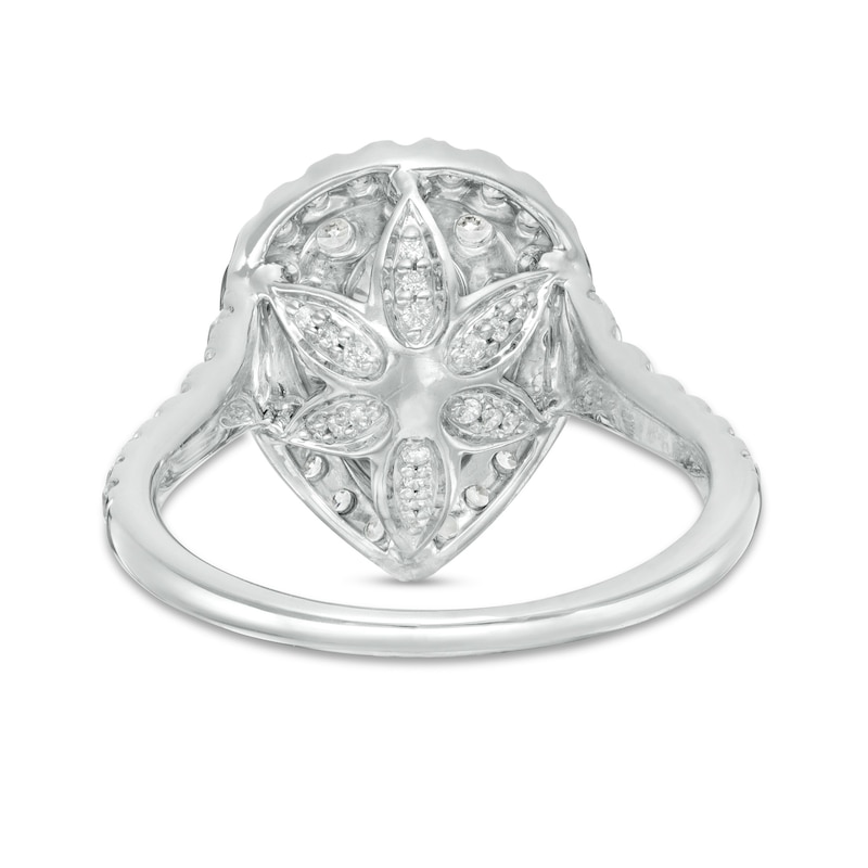 Main Image 5 of Love's Destiny by Zales 1-3/4 CT. T.W. Certified Pear-Shaped Diamond Frame Engagement Ring in 14K White Gold (I/SI2)