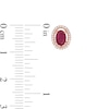 Thumbnail Image 2 of Certified Oval Ruby and 1/8 CT. T.W. Diamond Frame Stud Earrings in 10K Rose Gold