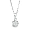 Thumbnail Image 1 of 1/15 CT. Diamond Solitaire Flower Pendant in Sterling Silver (J/I3)