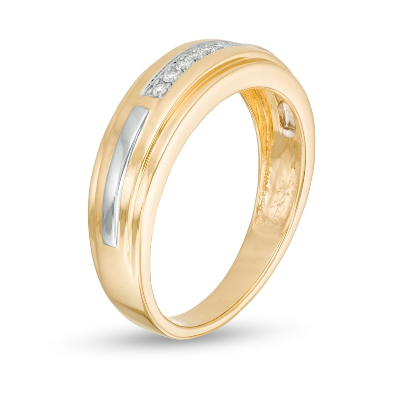Main Image 4 of Ladies' and Men's 1/3 CT. T.W. Diamond Bridal and Wedding Band Set in 10K Two-Tone Gold - Size 7 and 10
