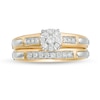 Thumbnail Image 4 of Ladies' and Men's 1/3 CT. T.W. Diamond Bridal and Wedding Band Set in 10K Two-Tone Gold - Size 7 and 10