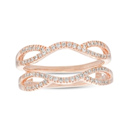 1/4 CT. T.W. Diamond Twist Contour Solitaire Enhancer in 14K Rose Gold