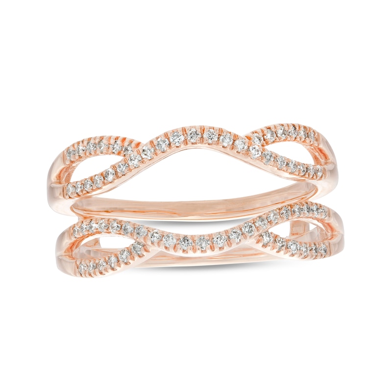 Main Image 1 of 1/4 CT. T.W. Diamond Twist Contour Solitaire Enhancer in 14K Rose Gold