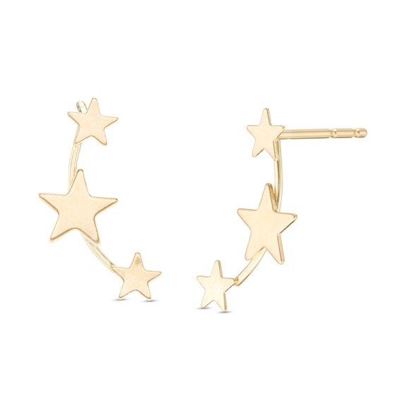 Star Trio Crawler Earrings in 14K Gold Star Trio Crawler Earrings in 14K Gold