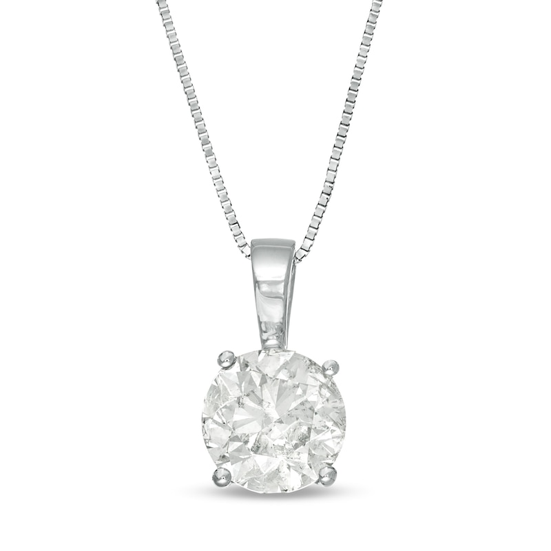 Main Image 1 of 1 CT. Diamond Solitaire Pendant in 14K White Gold (J/I3)