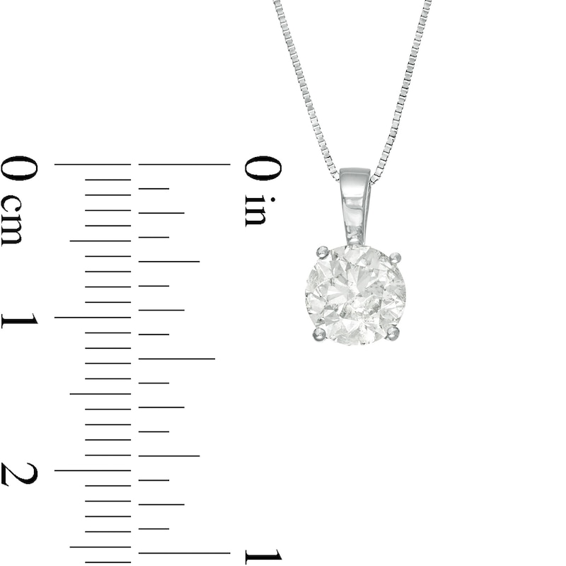 Main Image 3 of 1 CT. Diamond Solitaire Pendant in 14K White Gold (J/I3)