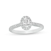 Thumbnail Image 0 of 3/4 CT. T.W. Oval Diamond Frame Engagement Ring in 14K White Gold