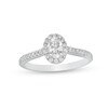 Thumbnail Image 1 of 3/4 CT. T.W. Oval Diamond Frame Engagement Ring in 14K White Gold