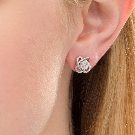 Diamond Accent Orbit Lo Diamond Accent Orbit Love Knot Stud Earrings in Sterling Silver