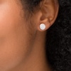Thumbnail Image 2 of Composite Diamond Accent Bead Frame Stud Earrings in Sterling Silver