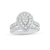 Thumbnail Image 1 of 1-1/2 CT. T.W. Composite Pear Diamond Scallop Frame Bridal Set in 10K White Gold