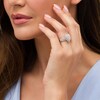 Thumbnail Image 2 of 1-1/2 CT. T.W. Composite Pear Diamond Scallop Frame Bridal Set in 10K White Gold