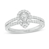 Thumbnail Image 0 of 3/4 CT. T.W. Pear-Shaped Diamond Frame Vintage-Style Engagement Ring in 10K White Gold