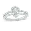Thumbnail Image 1 of 3/4 CT. T.W. Pear-Shaped Diamond Frame Vintage-Style Engagement Ring in 10K White Gold