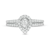 Thumbnail Image 3 of 3/4 CT. T.W. Pear-Shaped Diamond Frame Vintage-Style Engagement Ring in 10K White Gold