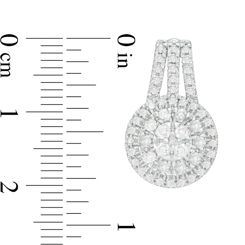 1-1/2 CT. T.W. Composite Diamond Double Frame Drop Earrings in 10K White Gold