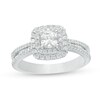 Thumbnail Image 0 of Celebration Ideal 1 CT. T.W. Princess-Cut Diamond Double Frame Split Shank Engagement Ring in 14K White Gold (I/I1)