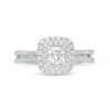 Thumbnail Image 3 of Celebration Ideal 1 CT. T.W. Princess-Cut Diamond Double Frame Split Shank Engagement Ring in 14K White Gold (I/I1)