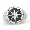 Thumbnail Image 1 of EFFY™ Collection 12.0mm Onyx Compass Rope Frame Ring in Sterling Silver