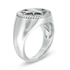 Thumbnail Image 2 of EFFY™ Collection 12.0mm Onyx Compass Rope Frame Ring in Sterling Silver
