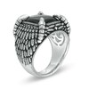 Thumbnail Image 2 of EFFY™ Collection Men's Onyx Eagle Talon and Feathers Ring in Sterling Silver