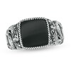 Thumbnail Image 1 of EFFY™ Collection Men's 11.0mm Square Onyx Rope Frame Dragon Ring in Sterling Silver