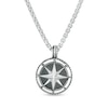 Thumbnail Image 1 of EFFY™ Collection Men's 14.5mm Onyx Compass Rope Frame Pendant in Sterling Silver