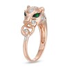 Thumbnail Image 2 of EFFY™ Collection Tsavorite and 1/20 CT. T.W. Diamond Panther Ring in 14K Rose Gold