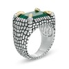 Thumbnail Image 1 of EFFY™ Collection Men's Rectangle Malachite Reptile Scale Ring in Sterling Silver and 14K Gold