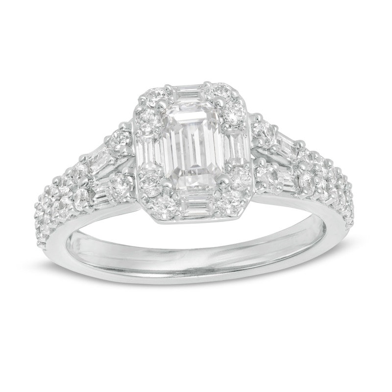 Main Image 1 of Love’s Destiny by Zales 1-1/5 CT. T.W. Certified Diamond Octagonal Frame Engagement Ring in 14K Two-Toned Gold (I/SI2)