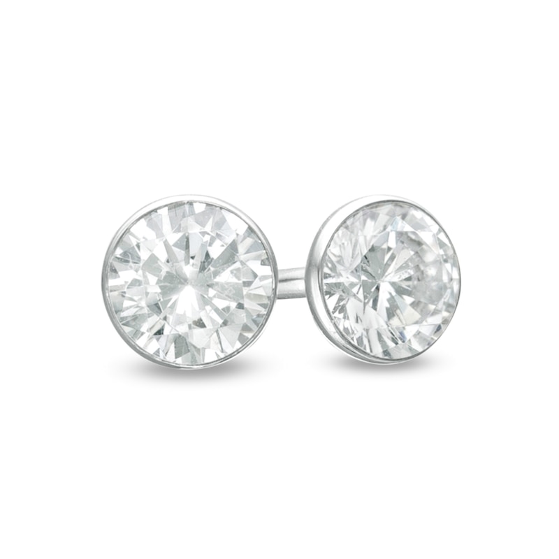 Main Image 1 of 3/8 CT. T.W. Diamond Solitaire Stud Earrings in 14K White Gold