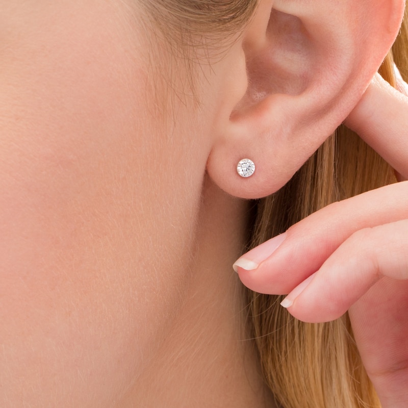 Main Image 2 of 3/8 CT. T.W. Diamond Solitaire Stud Earrings in 14K White Gold