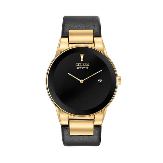 Men's Citizen Eco DriveÂ®axiom Gold Tone Strap Watch With Black Dial (model: Au1062 05e)