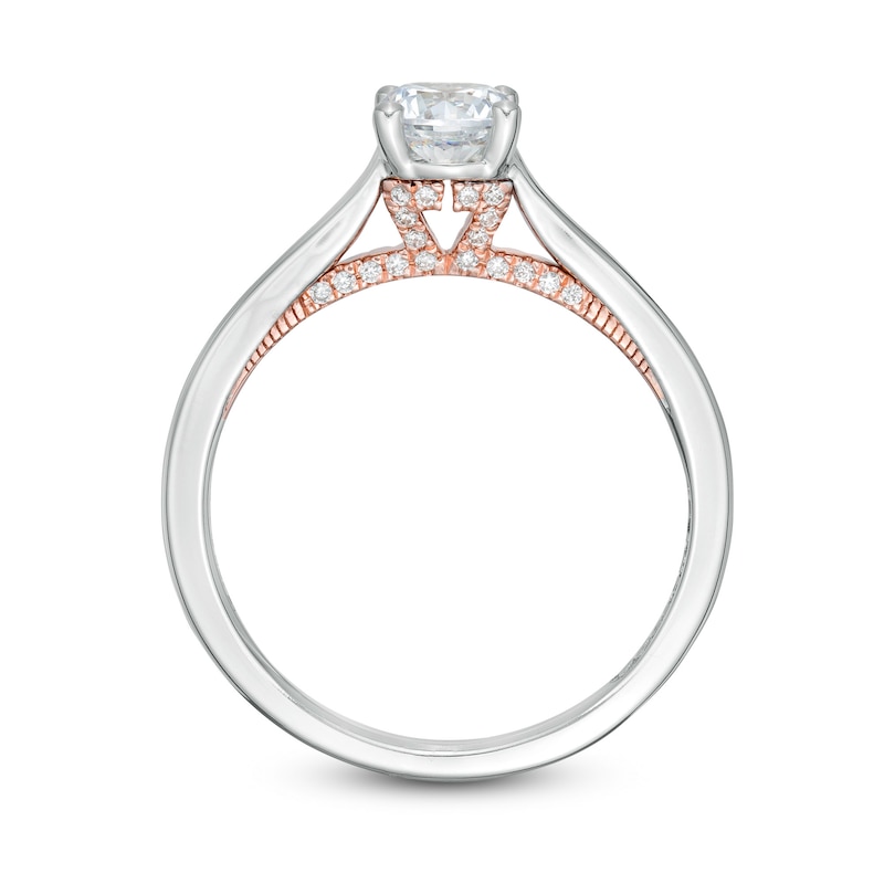 Main Image 3 of Zales Private Collection 3/4 CTW. Certified Colourless Diamond Engagement Ring in 14K Two-Tone Gold (F/I1)