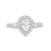 Thumbnail Image 4 of 1-1/6 CT. T.W. Certified Pear-Shaped Diamond Frame Past Present Future® Engagement Ring in 14K White Gold (I/I2)