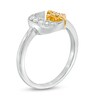 Thumbnail Image 3 of 1/6 CT. T.W. Diamond Crescent Moon and Star Open Ring in Sterling Silver and 10K Gold