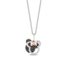 Thumbnail Image 0 of Mickey Mouse & Minnie Mouse 1/4 CT. T.W. Enhanced Black and White Diamond Pendant in Sterling Silver and 10K Gold - 19"