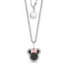 Thumbnail Image 1 of Mickey Mouse & Minnie Mouse 1/4 CT. T.W. Enhanced Black and White Diamond Pendant in Sterling Silver and 10K Gold - 19"