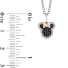 Thumbnail Image 4 of Mickey Mouse & Minnie Mouse 1/4 CT. T.W. Enhanced Black and White Diamond Pendant in Sterling Silver and 10K Gold - 19"
